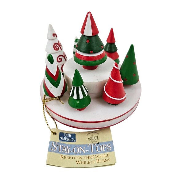 Yankee Candle Capper Our America Stay On Tops Christmas Trees Holiday NWT - Picture 5 of 9